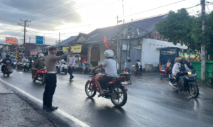 Satlantas Polres Pesisir Barat Gelar PAM Rawan Pagi di Titik-Titik Padat Kendaraan