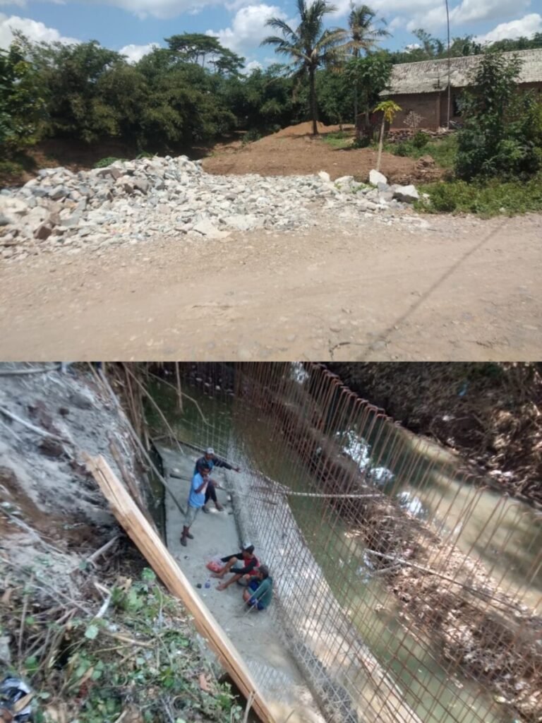 Proyek Penguat Tebing Sungai di Karang Sari Diduga Siluman, Warga Pertanyakan Transparansi!
