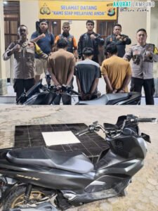 Polsek Pugung Ungkap Penipuan Motor Modus COD, Tiga Pelaku Ditangkap, Satu Buron