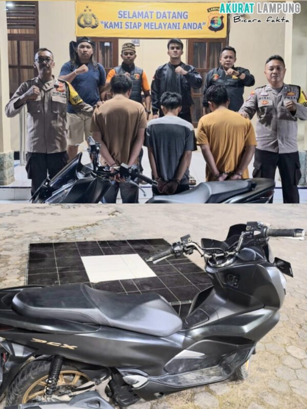 Polsek Pugung Ungkap Penipuan Motor Modus COD, Tiga Pelaku Ditangkap, Satu Buron