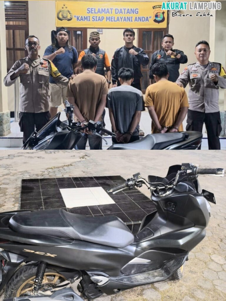 Polsek Pugung Ungkap Penipuan Motor Modus COD, Tiga Pelaku Ditangkap, Satu Buron