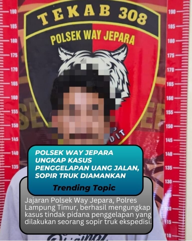 Polsek Way Jepara Ungkap Kasus Penggelapan Uang Jalan, Sopir Truk Diamankan