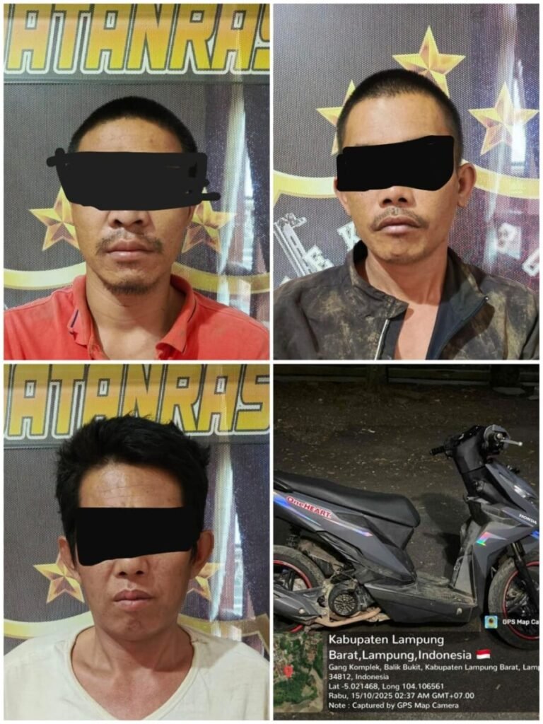 Polres Lampung Barat Amankan Tiga Pelaku Curanmor