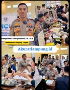 Polres Lampung Tengah Gelar Rikkes Berkala Non Penunjang Bersama RS Mitra Mulia Husada