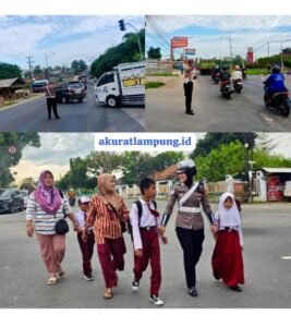 Pastikan Keselamatan Masyarakat, Satlantas Polres Lampung Tengah Gelar Pam Rawan Pagi di Titik Padat Lalu Lintas