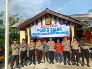 Kabag Ops dan Personel Polres Mesuji Laksanakan Pengecekan Posko Siaga Tanggap Bencana Alam
