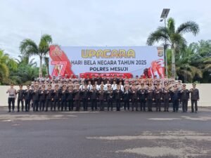 Tingkatkan Semangat Jiwa Bela Negara Jajaran Polres Mesuji Gelar Upacara Hari Bela Negara Ke 77