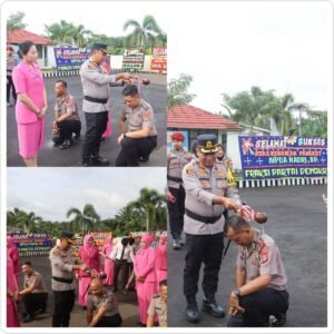 Kapolres Pimpin Upacara Kenaikan Pangkat Personil Polres Mesuji