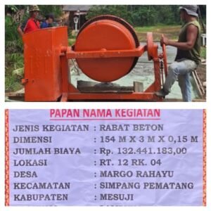 Pemdes Margo Rahayu Realisasikan Dana Desa Tahun 2025, Bangun Rabat Beton Demi Akses Pertanian yang Lebih Baik