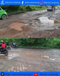 ‎Habiskan Anggaran Rp5,4 Miliar, Jalan Raya Kedondong Masih Rusak Parah ‎