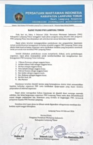 Konflik Penjaringan Ketua PWI Lamtim, Muklis Gelar Pleno Dadakan dan Pecat 9 Anggota