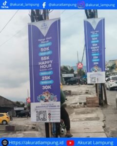 Banner Navara City Park Diduga Langgar Perda, Terpasang di Tiang Listrik Sepanjang Tirtayasa–Legundi