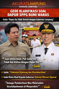 Polemik Dapur Disebut Milik Gubernur, SPPG Lampung : Salah Ucap