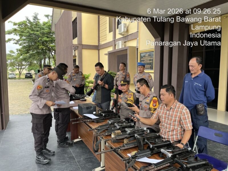 Cegah Penyalahgunaan Senpi, Wakapolres Tulang Bawang Barat Cek dan Periksa Langsung Senpi Dinas Inventaris