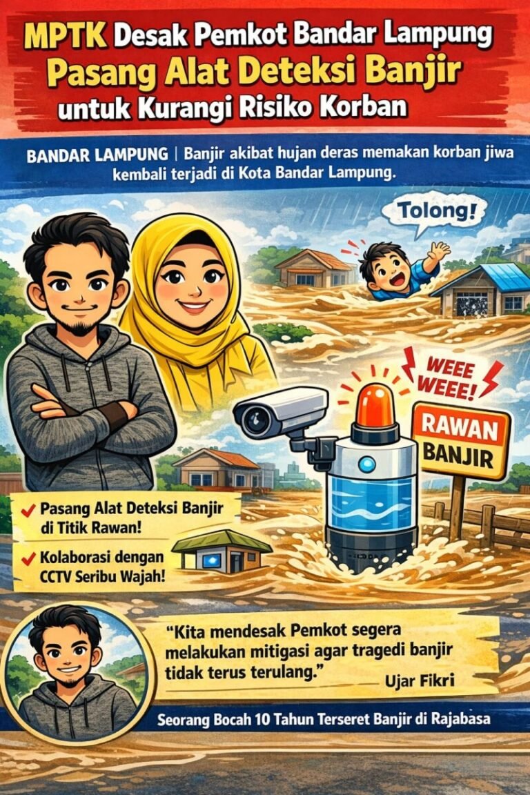 MPTK Desak Pemkot Bandar Lampung Pasang Alat Deteksi Banjir untuk Kurangi Risiko Korban