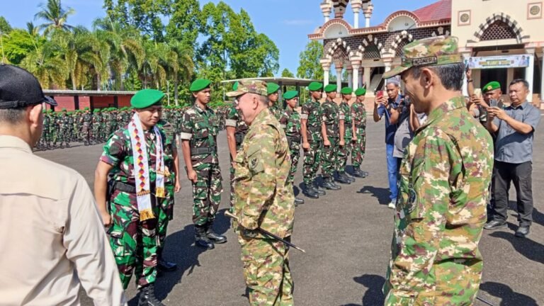 Bupati Dan wakil Bupati Tanggamus Hadiri Upacara Penyambutan Personil Yonif TP 945/PPC.