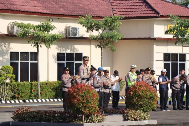 Jajaran Polres Mesuji Laksanakan Apel Pengamanan Malam Takbiran Dalam Rangka Hari Raya Idul Fitri 1447 H Tahun 2026