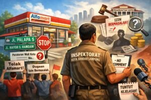 Inspektorat Bandar Lampung Bungkam, Dugaan ‘Main Mata’ Izin Alfamart Mencuat ‎