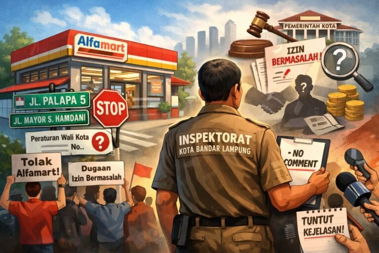 Inspektorat Bandar Lampung Bungkam, Dugaan ‘Main Mata’ Izin Alfamart Mencuat ‎