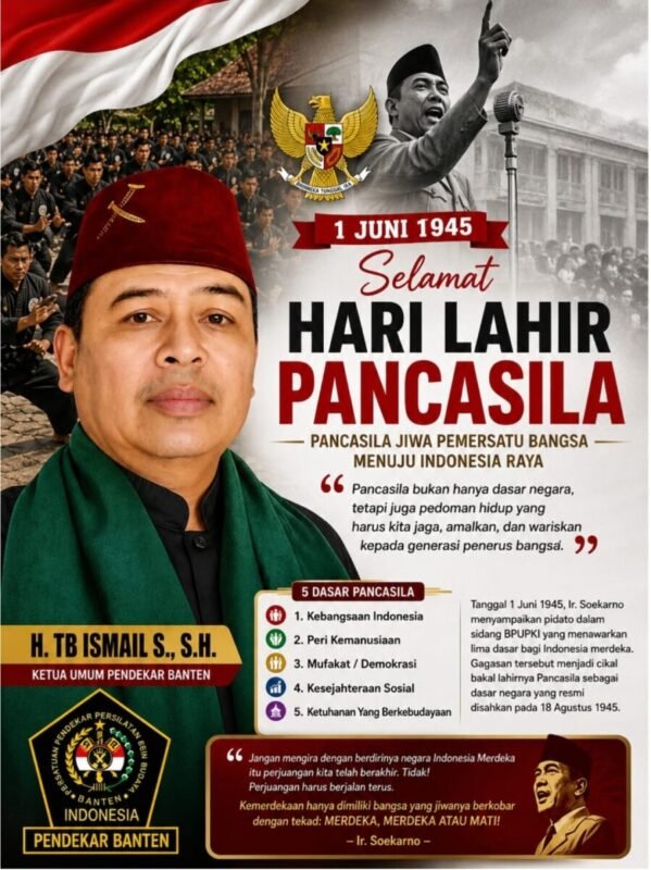 Ketua Umum Pendekar Banten H. Tb Ismail S., S.H. Ajak Masyarakat Menghidupi Nilai Pancasila