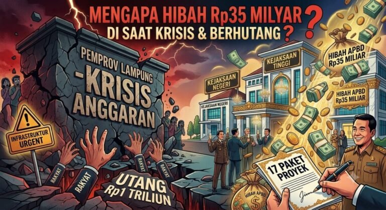 Di Tengah Defisit dan Utang, Pemprov Lampung Gelontorkan Hibah Rp35 Miliar untuk Instansi Vertikal