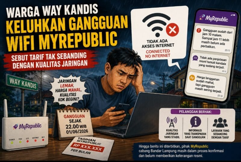 Warga Way Kandis Keluhkan Gangguan WiFi MyRepublic, Sebut Tarif Tak Sebanding dengan Kualitas Jaringan