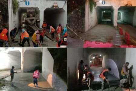 Pemkot Gercep Perbaiki Jalan Rusak di Underpass Hanoman, Peningkatan Rabat Beton Mulai Dilakukan Dinas PU Balam