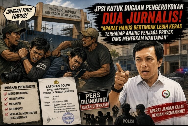 JPSI Kutuk Dugaan Pengeroyokan Dua Jurnalis: “Aparat Harus Bertindak Lebih Keras Terhadap Anjing Penjaga Proyek Yang Menerkam Wartawan”