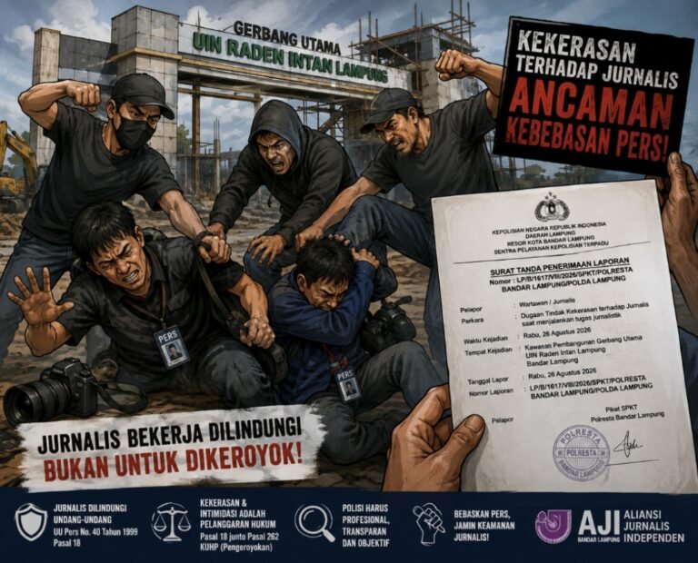 AJI Bandar Lampung Kecam Dugaan Kekerasan terhadap Dua Jurnalis, Desak Polisi Usut Tuntas ‎