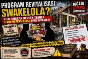 Program revitalisasi Swakelola” Kuat Dugaan Kepsek Terima Setoran Persentase Dari Suplayer.