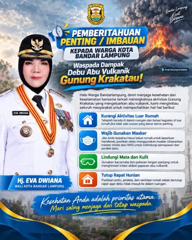 Eva Dwiana Mengimbau Masyarakat Waspada Debu Vulkanik Gunung Anak Krakatau ‎