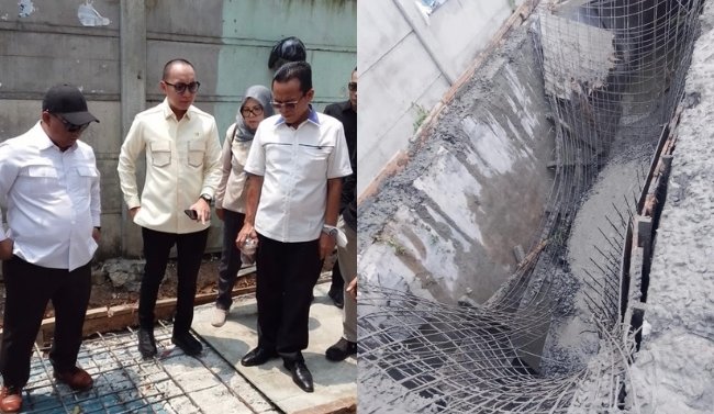 DPRD Bandar Lampung Temukan Material Bekas Pada Proyek Trotoar Ambrol Sultan Agung
