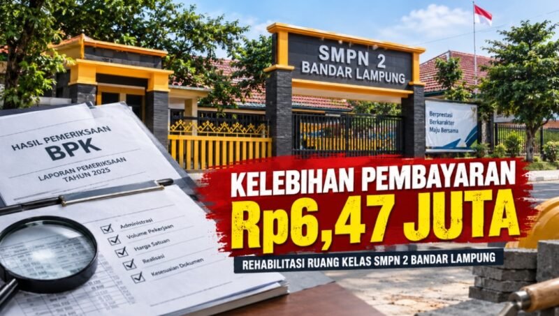 Proyek Rehabilitasi SMPN 2 Bandar Lampung Bermasalah, BPK Temukan Kelebihan Bayar Rp6,47 Juta