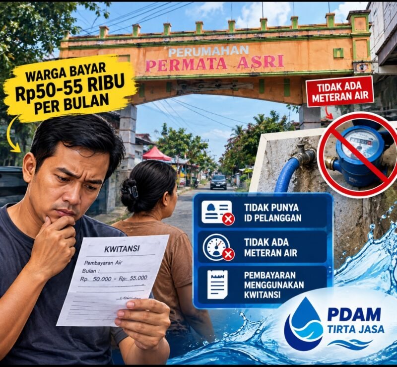 Skema Pembayaran PDAM Tirta Jasa di Permata Asri Dipertanyakan, Warga Bayar Rp50-55 Ribu Tanpa Meteran