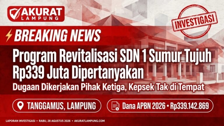 Menindaklanjuti Dugaan Kepsek Memperkaya Diri, Program Revitalisasi SDN 1 Sumur Tujuh Rp339 Juta Dipertanyakan*