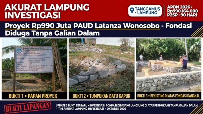Di Duga Anggaran Fantastis Rp990 Juta, Proyek Swakelola PAUD Latanza Wonosobo Bermasalah Dari Mulai Fondasi Tidak Di Gali
